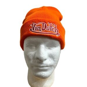 Von Dutch Vibrant Orange Knit Hat